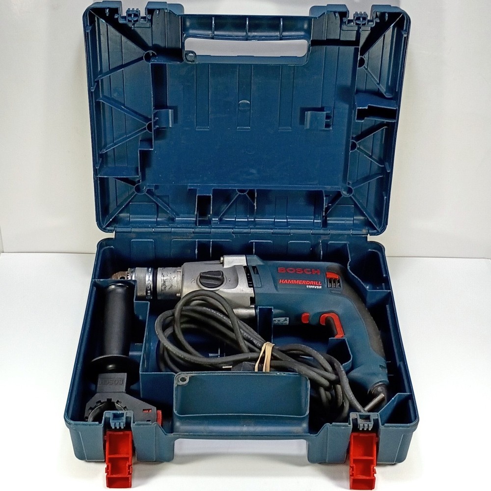 Bosch 1199VSR Electric Corded Hammer Drill With Case And Auxiliary Handle