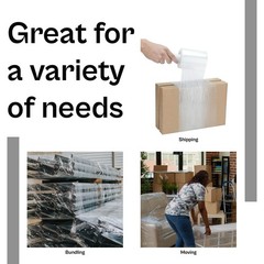 12 Rolls 5″ x 1000′ (45 Gauge) Extended Core Stretch Hand Shrink Wrap – Clear