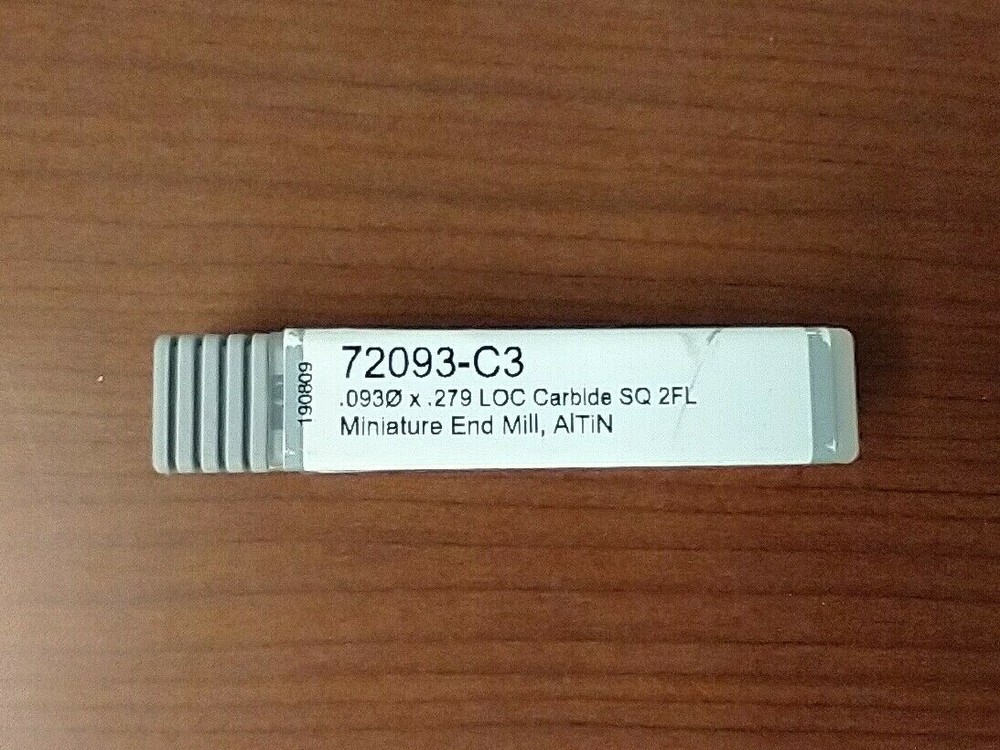 HARVEY TOOL .093 X .279 MINI END MILL 2 FLUTE ALTIN COATED 72093-C3