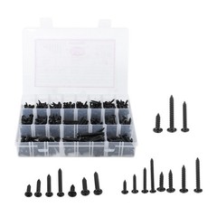 550Pcs 304 Stainless Black Wood Screws, Phillips Pan Head Assortment