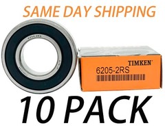 10PACK USA Brand TIMKEN 6205-2RS 25X52X15MM Double Rubber Seal Bearings 6205RS