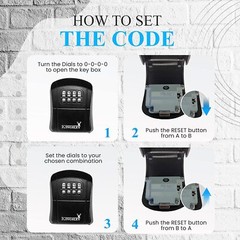 Kingsley QCH-807 Water Resistant Realtor Key Lock Box for AirBnB, Spare Keys