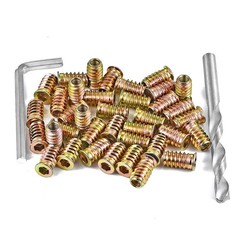 PGMJ 200 Pcs Threaded Inserts for Wood – One Size, 200 1/4″-20 x 20mm