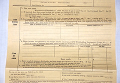 United States U.S. INDIVIDUAL INCOME TAX RETURN Form 1040A Unused IRS VTG 1949