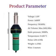 110V Hot Air Gun Welding Torch 1600W Heat Gun Plastic Welder Roofing Welder K…