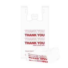 THANK YOU 12×6.5×22 T-Shirt Shopping Bags Plastic Shopping Merchandise Bag White