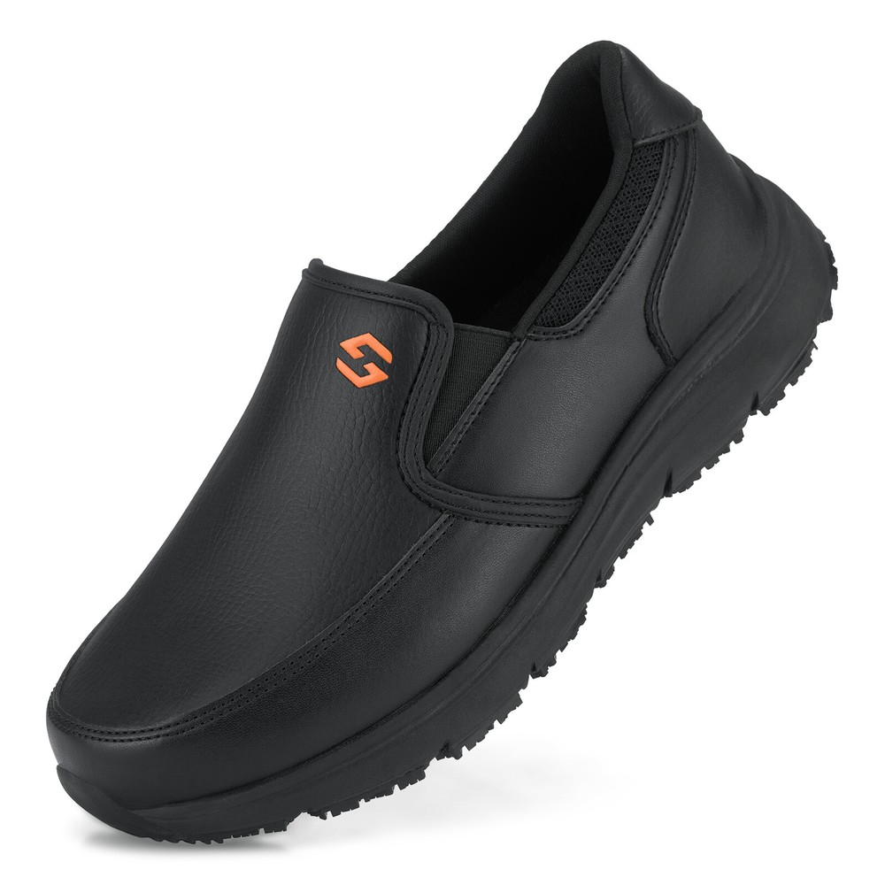 HISEA Men’s Non-Slip Shoes Slip-On Chef Shoes Water Resistant Kitchen Work Shoes