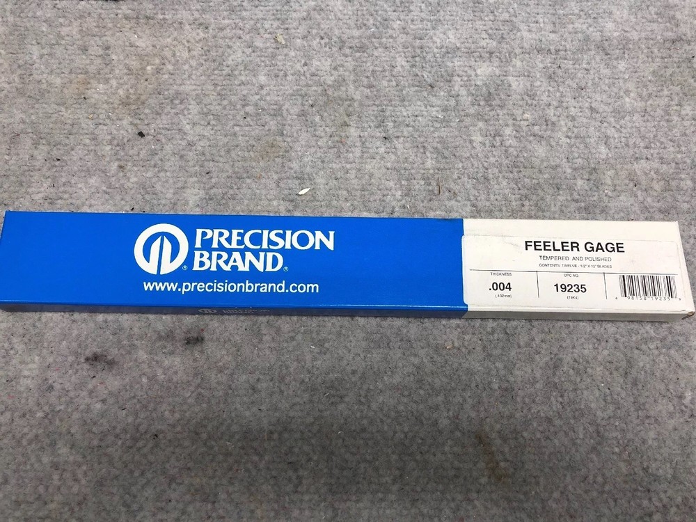 Lot of 2*** Feeler Gauge 0.004”X12” Long, 12 Pack PRECISION BRAND (24 Total)