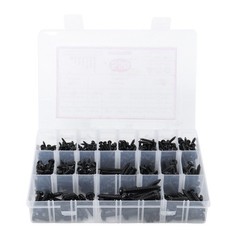 550Pcs 304 Stainless Black Wood Screws, Phillips Pan Head Assortment