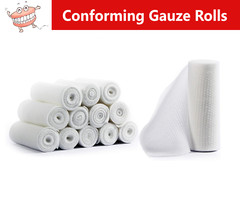 AMGoods 100% Cotton Stretch Gauze Bandage Roll 12 Rolls 3” x 4.1 Yds Latex Free