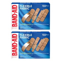 BAND-AID Brand Flexible Fabric Adhesive 100 Count (Pack of 2), All One Size