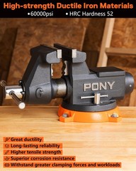 PONY 6″ Heavy Duty Bench Vise 8800LBS Clamp Force 360° Rotatable Workbench Vises