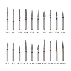 100pcs AZDENT Dental Diamond Burs For High Speed Handpiece Friction Grip 1.6mm