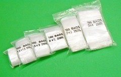 600 Bags Clear 2 mil Assorted Reclosable Bags Small Size Assortment Baggies