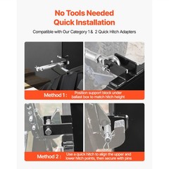 Uimoso Ballast Box 3 Point Hitch Category 1 Tractor 3.2ft³ Capacity 800lb Black