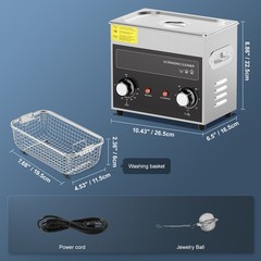VEVOR 3L Ultrasonic Cleaner with Heater Timer & Basket Digital Sonic Machine