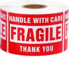 Fragile Stickers 1 Roll 250 2×3 Fragile Label Sticker Handle With Care Mailing