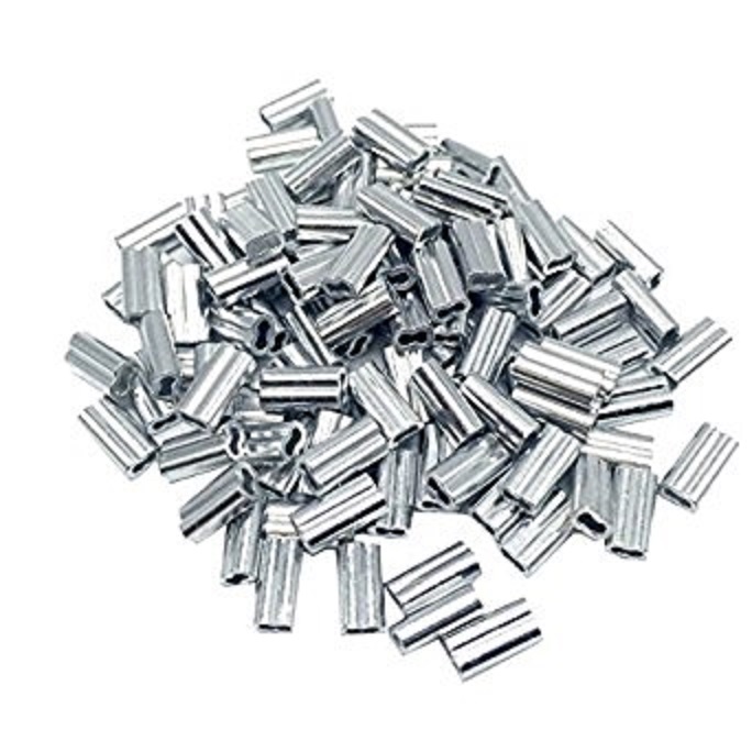 Aluminum Swage Sleeves for 3/64″ Wire Rope Cable: 50, 100, 200, 500 and 1000 pcs