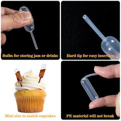 MAQIHAN 100 Plastic Pipettes Dropper for Cupcakes – 4Ml Disposable Cupcake Pipet