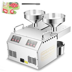 1500W Automatic Oil Press Machine with Double Oil Outlets Stainless Steel USA
