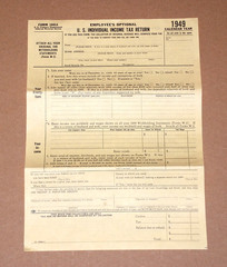 United States U.S. INDIVIDUAL INCOME TAX RETURN Form 1040A Unused IRS VTG 1949