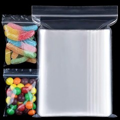 Lot of 100pcs Clear Reclosable Zip lock Plastic Bags 2-MIL Poly Zipper Baggies