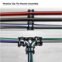 Recoil ZTM25-K100 100Pcs Modular Cable Zip Tie Mounts, Dual Slots, Size 1” X 1”
