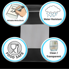 1000 Clear Reclosable Plastic Top Zipper Bags with White Block 3″x 5″ 4 Mil