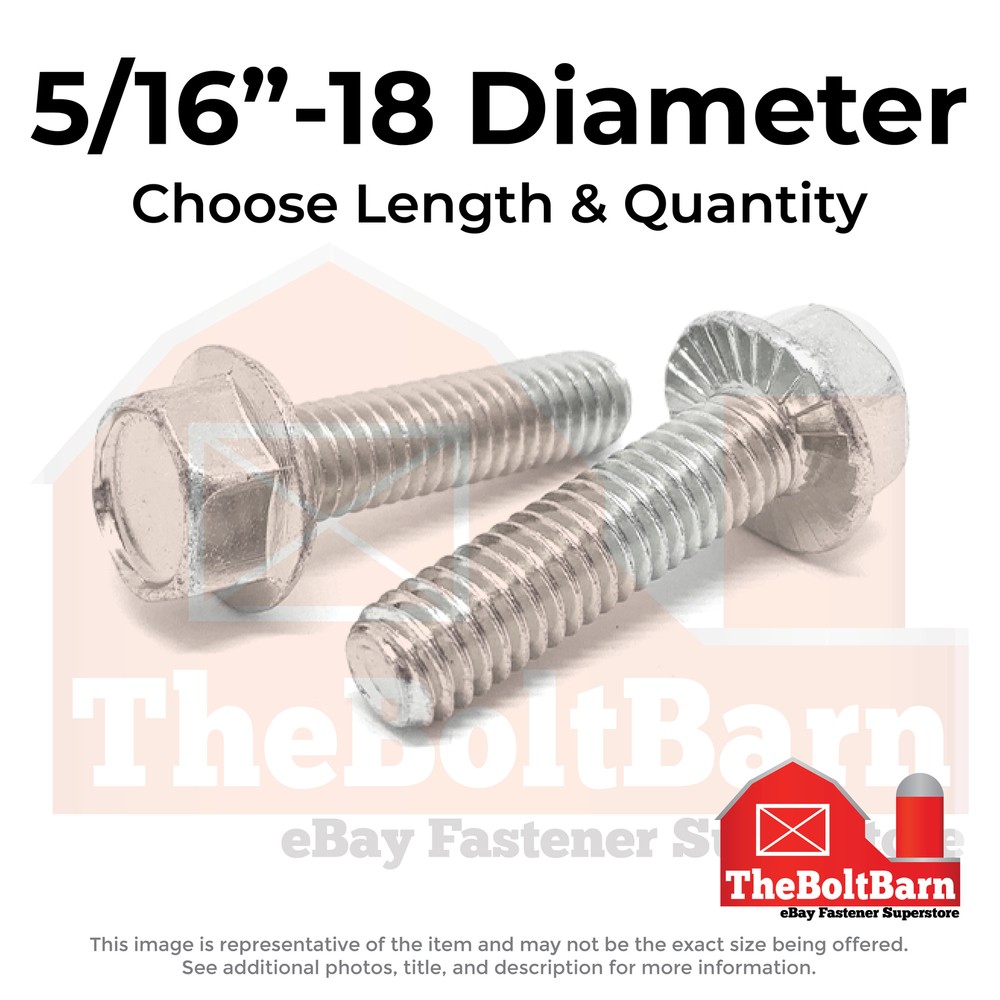 5/16″-18 Stainless Serrated Hex Flange Bolts (Choose Length & Qty)
