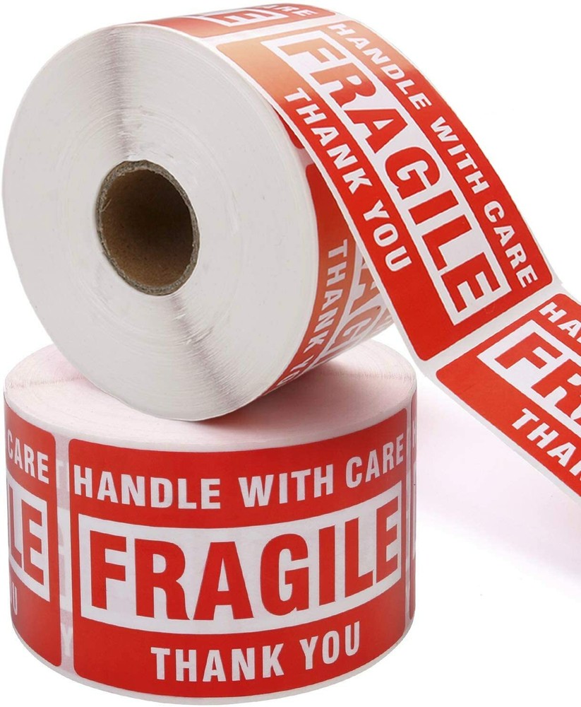 500 Per Roll 2×3 FRAGILE HANDLE WITH CARE Stickers, Easy Peel and Apply