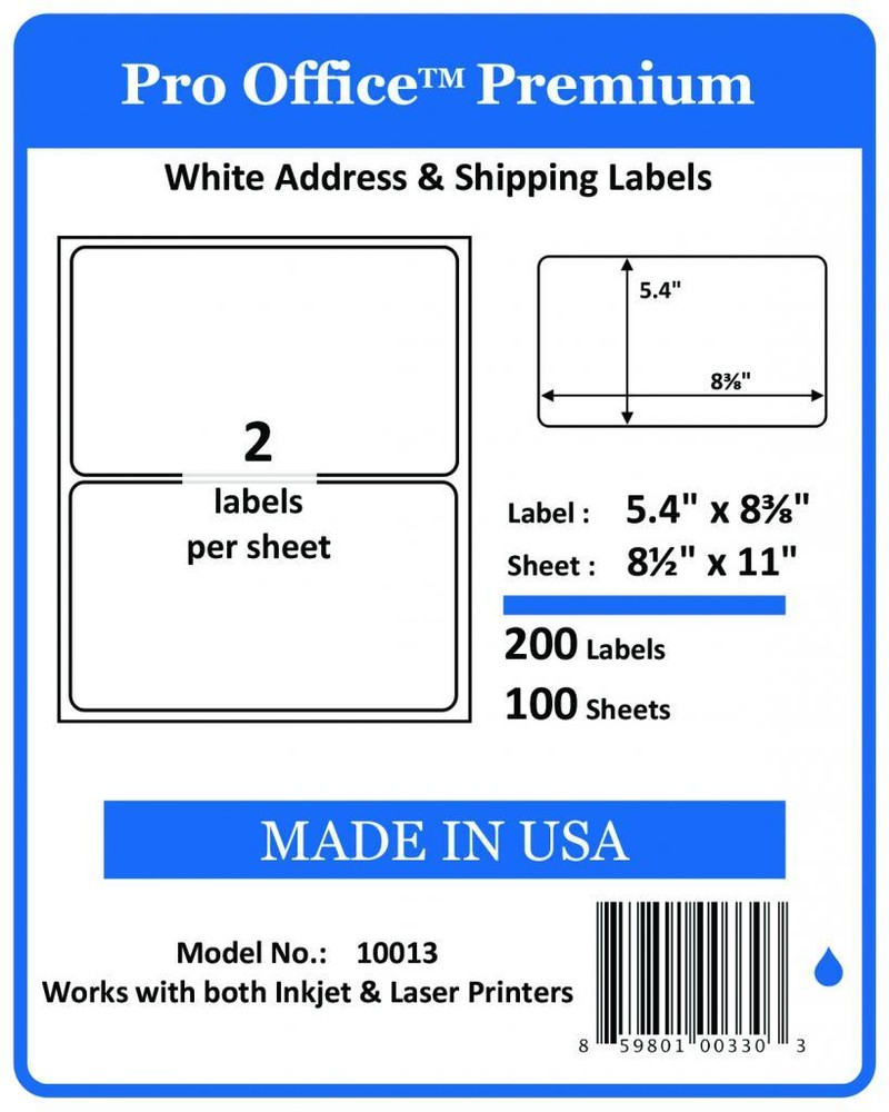 Pro Office Premium Self-Adhesive Blank Round Corner Shipping Labels FedEx 8.5×11