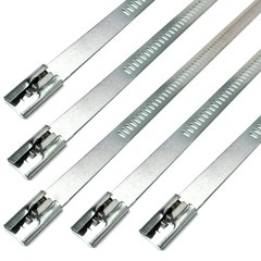 10 pack Secure 14″ long Stainless Steel Positive Locking Zip Ties Heat Resist…