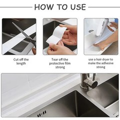 1/2/3.2M PVC Self-adhesive Sealing Tape Waterproof Oil-Proof Kitchen Sink Edge