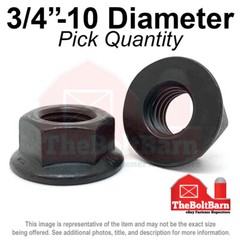 3/4″-10 Grade 8 Smooth Hex Flange Nuts Coarse Black Phos & Oil (Pick Qty)