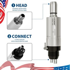 Dental Low Speed Handpiece Air Motor 4 Hole Gear Ratio 1:1 Direct Drive 20000RPM