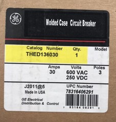 HOUSTON STOCK NEW GE THED136030 TYPE THED 30 AMP 600V FREE 2 DAY AIR BUY NOW