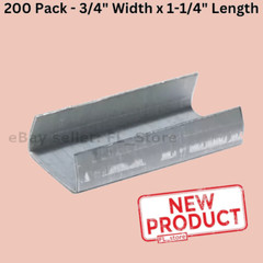 200 PACK Strapping Clip Seals 3/4″ Width x 1-1/4″ Length Open Steel Banding NEW