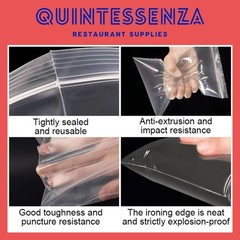 14” x 16” = 2 Mil Thick Clear Zipper Reclosable Poly Bags by Quintessenza