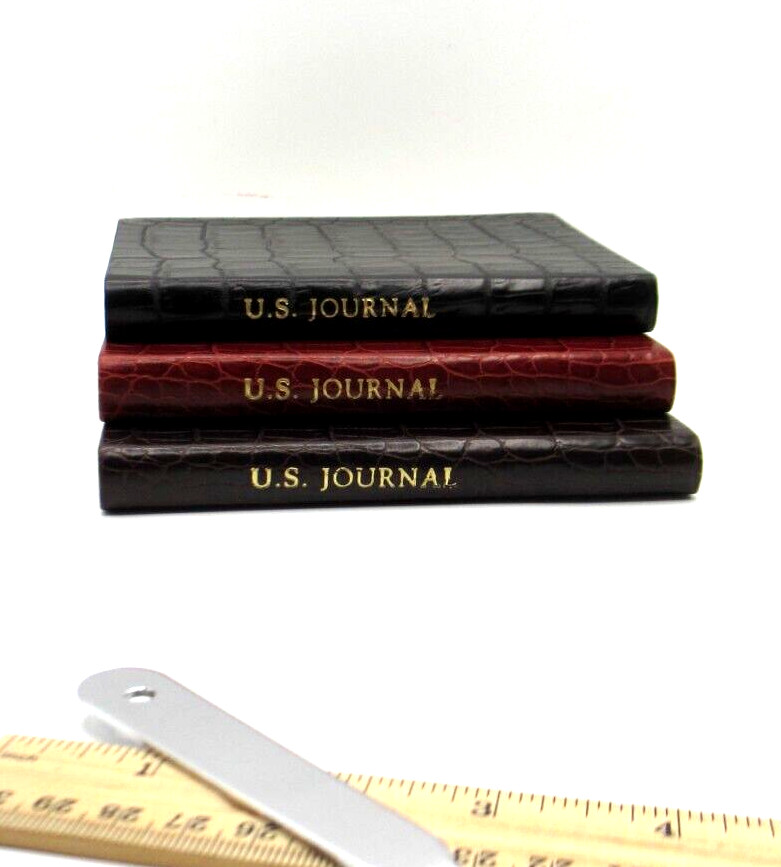 United States Travel Journal 6″ Soft Leather Cover Graphic Image Crocodile BLACK