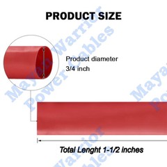 10 PCS 2/0 1/0 Gauge AWG Heat Shrink Tube 3/4 x 1.5 in. Red/Black MARINE QUALITY