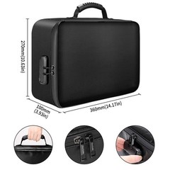 Black Fireproof Document Bag With Lock 3Layer Waterproof File Storage Case
