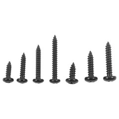 550Pcs 304 Stainless Black Wood Screws, Phillips Pan Head Assortment