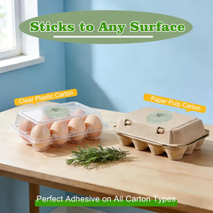 500 Pcs Egg Carton Stickers 2 Inch Farm Fresh Unwashed Eggs Labels with Collecte