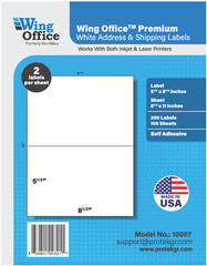 SHIPPING LABELS – Self Adhesive – 8.5 x 5.5 – Pro Office – Industrial Strength