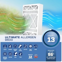 Bestair Hw1625-13R Ac Furnace Air Filter 16 X 25 X 4 Merv 13 Removes Allergens
