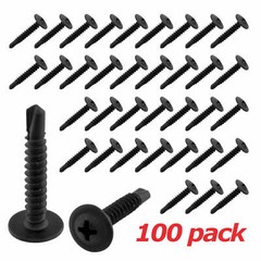 Black Phosphate Phillips Wafer Head Self Tapping/Drilling Screws 1 1/2″ (100/pk)