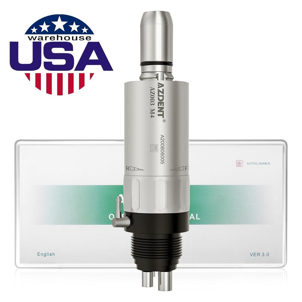 Dental Low Speed Handpiece Air Motor 4 Hole Gear Ratio 1:1 Direct Drive 20000RPM