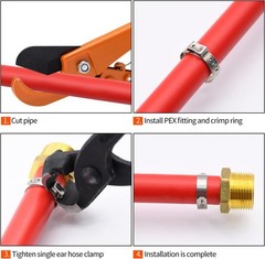 50 Pcs XFITTING 3/4″ Stainless Steel Pex Cinch Clamps – Barb Crimp Compatible
