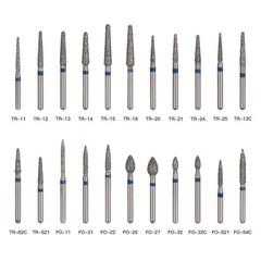 1000pcs/200Box AZDENT Dental Diamond Burs For High Speed Handpiece Friction Grip