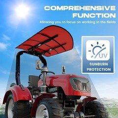 Red Tuff Top Tractor Canopy 48×52 For 2×2 2×3 ROPS Sun Shield Mower Umbrella